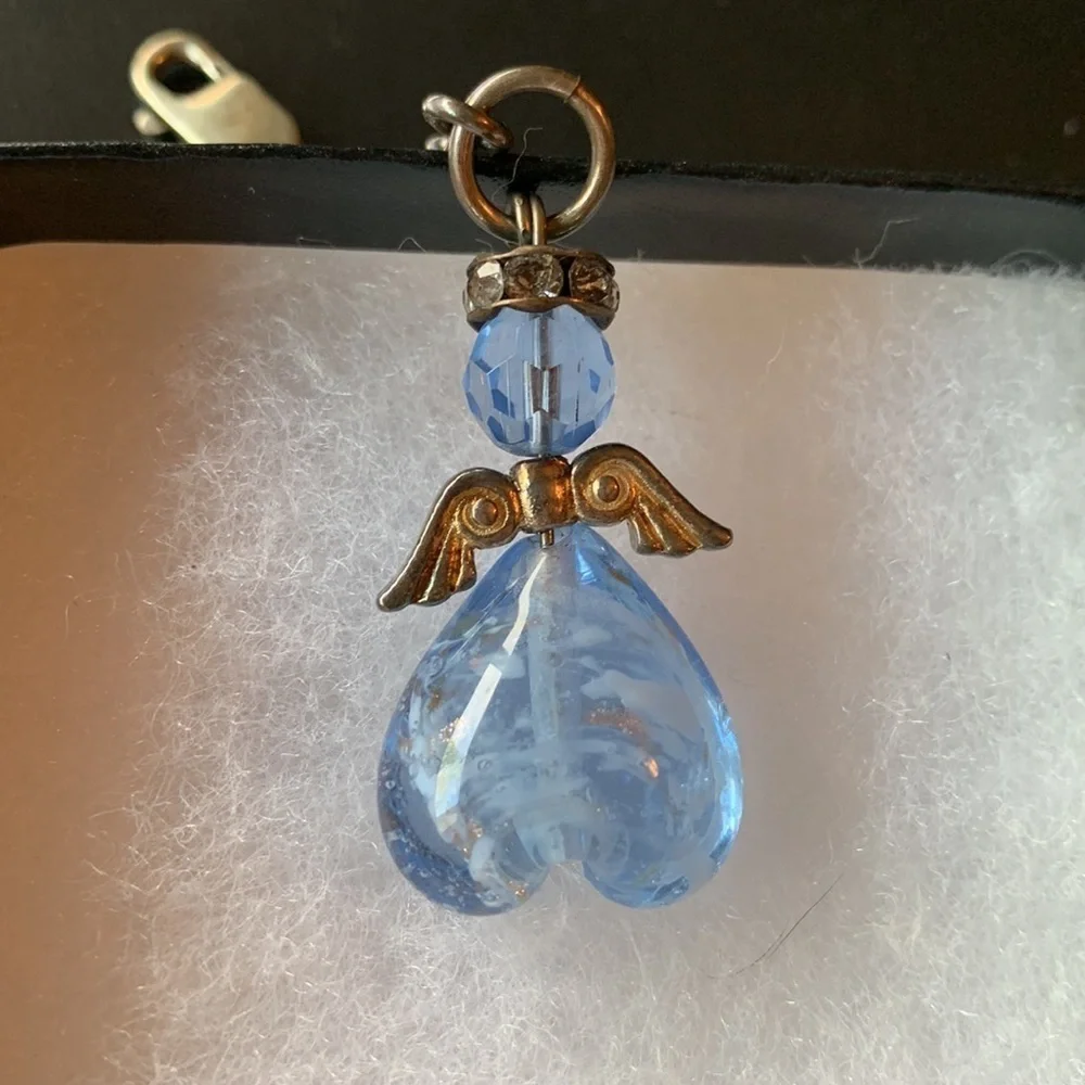 Handmade Blue Angel Keychain - Picture 2 of 3